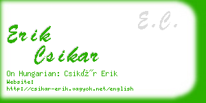 erik csikar business card